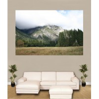 Cloudy Mountains Canvas Framed